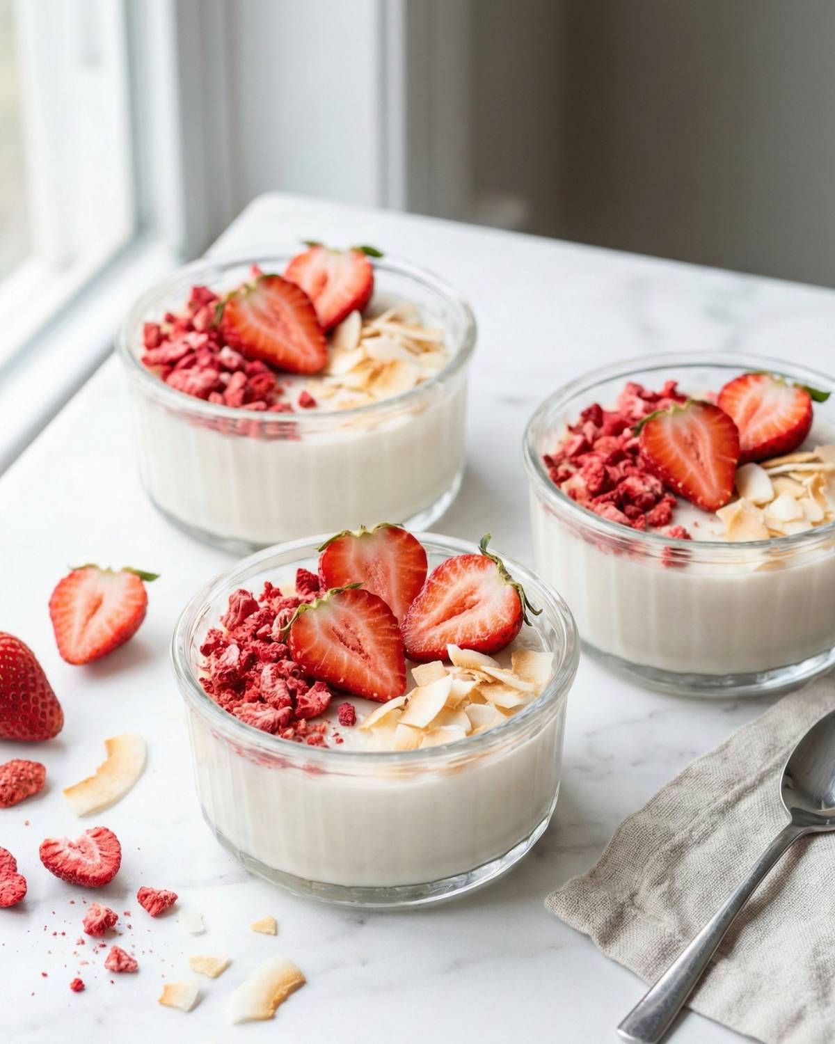 Strawberry Coconut Pudding
