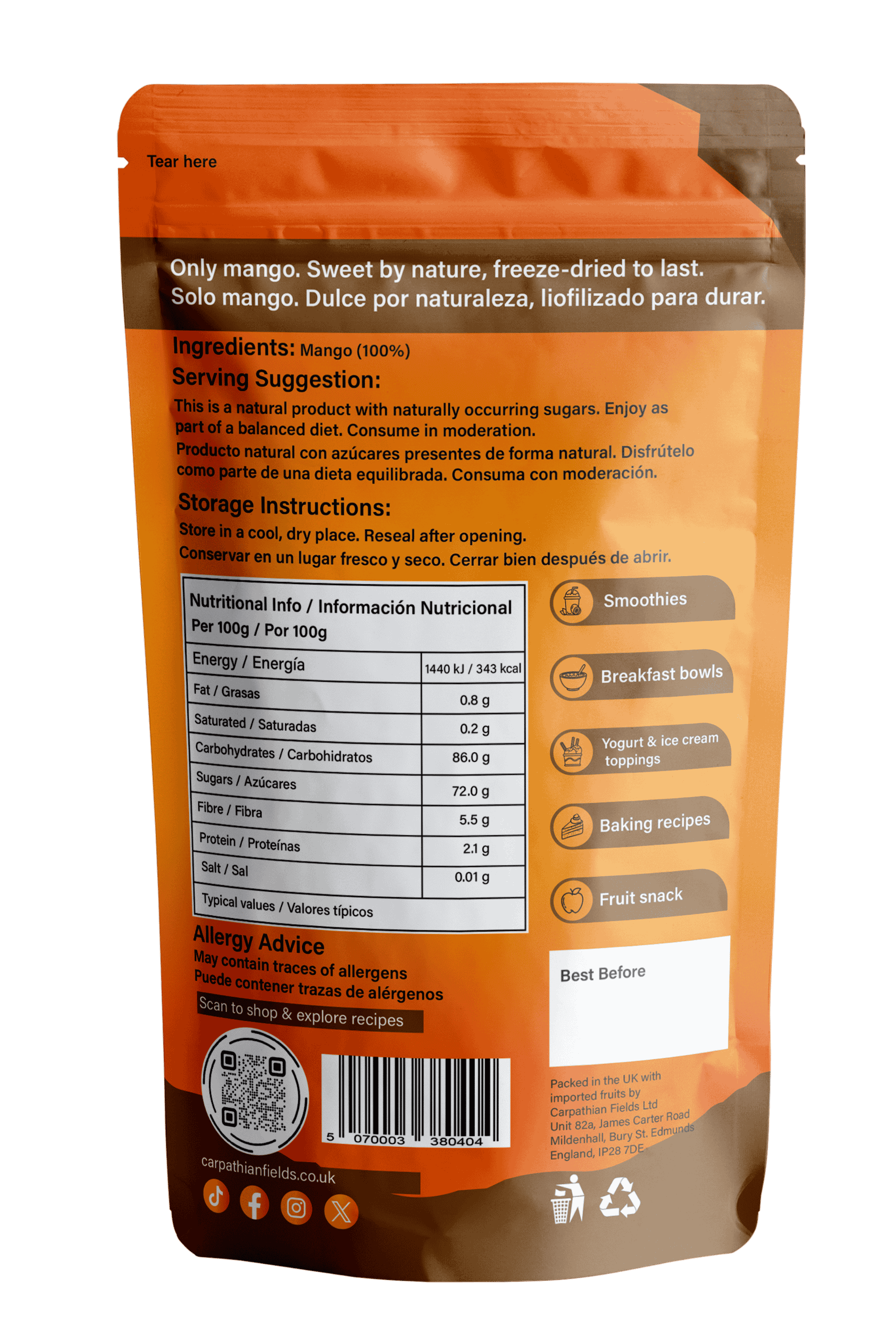 Freeze-Dried Mango Slices