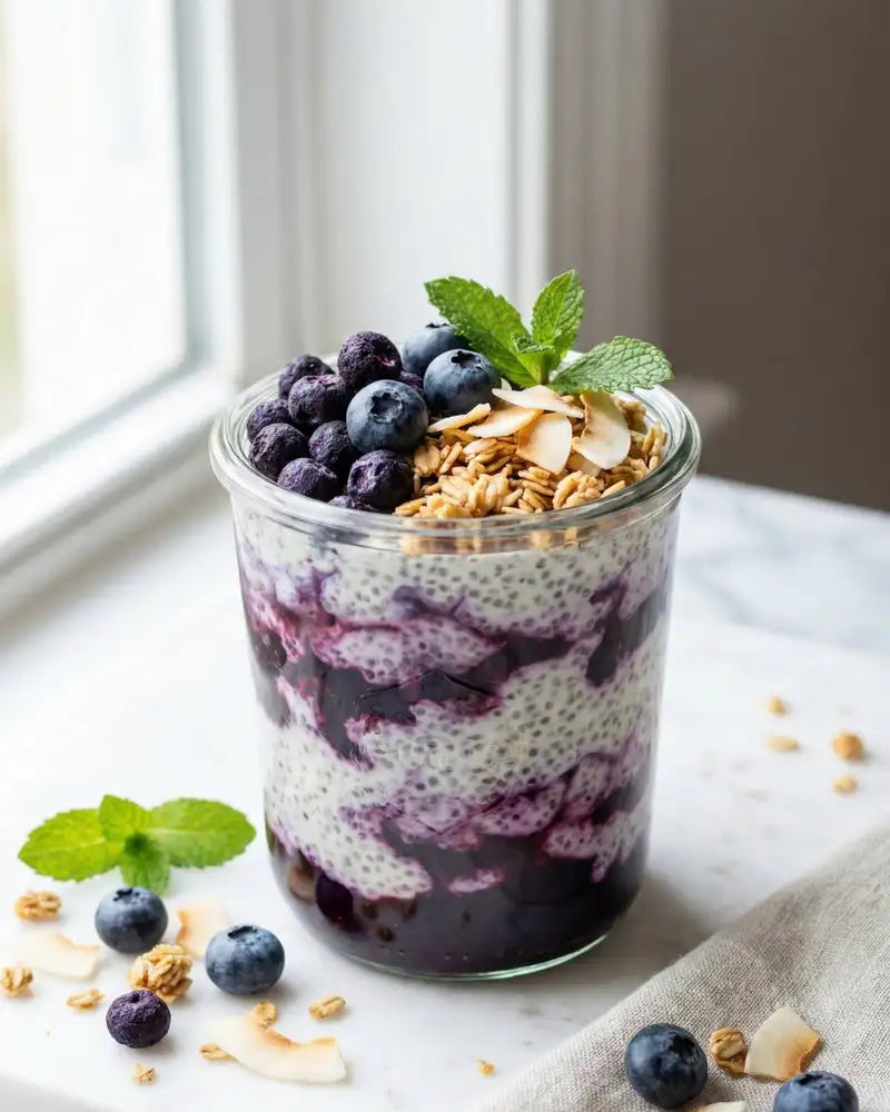 Layered Blueberry Chia Pudding Recipe
