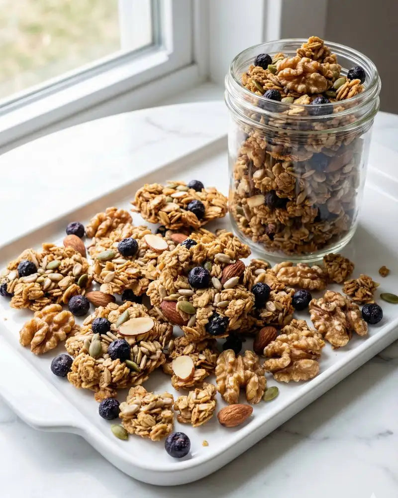 Maple Granola with Blueberries Recipe