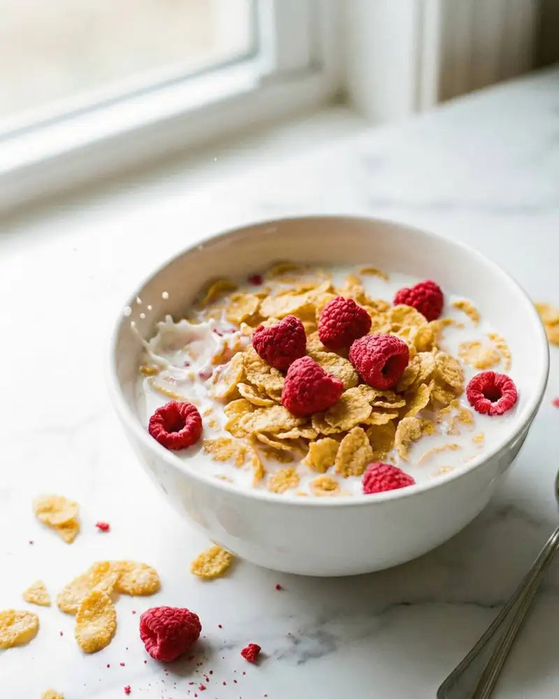 Crispy Cereal with Raspberries Recipe