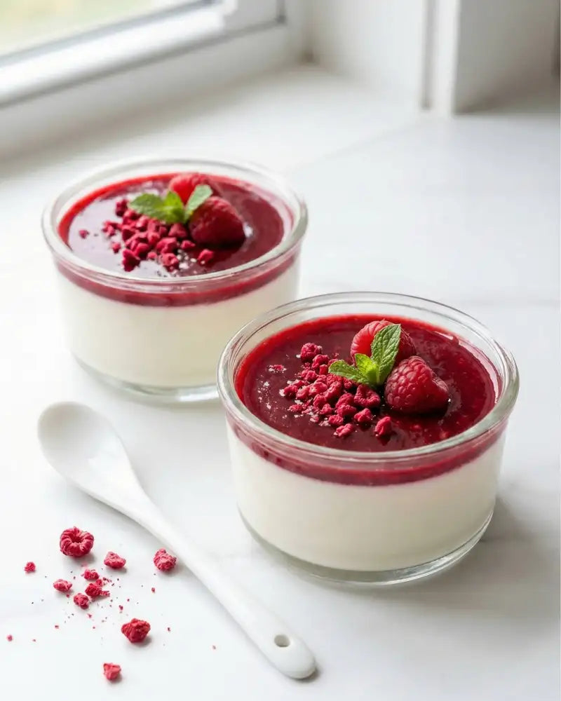 Creamy Vanilla Panna Cotta with Raspberry Recipe