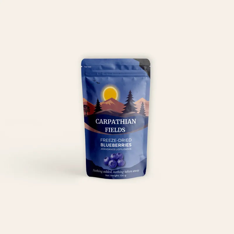Carpathian Fields 100g pouch of freeze-dried whole blueberries