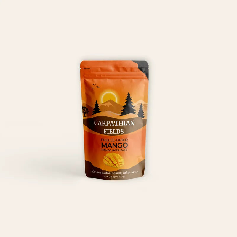 Carpathian Fields 100g pouch of freeze-dried mango slices