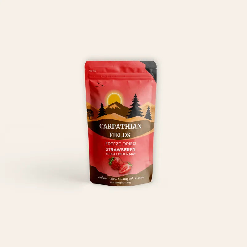 Carpathian Fields 100g pouch of freeze-dried strawberry pieces